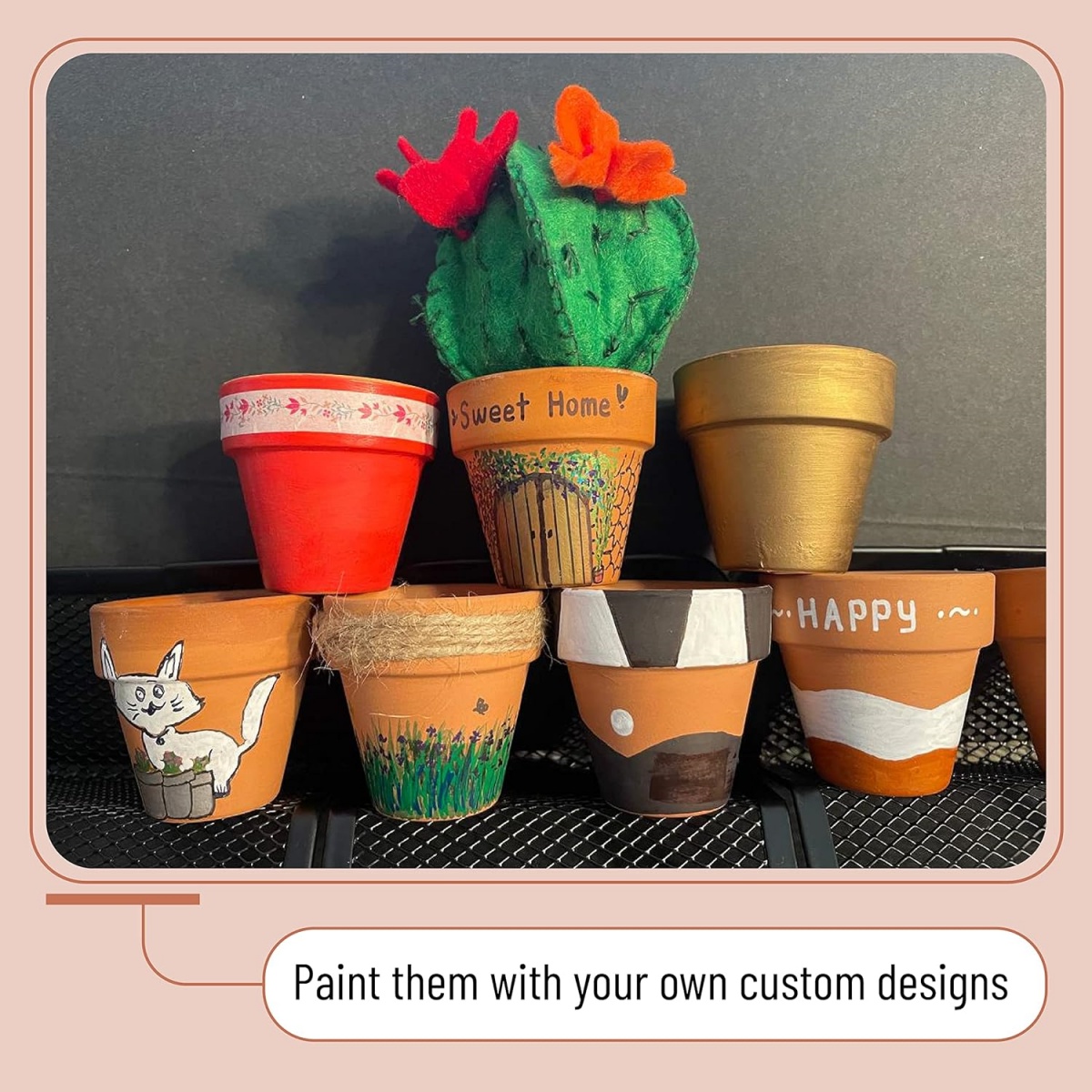 6pcs 4 inch Terracotta Pots Fl - Cactus Mix Pot ulasan dan harga