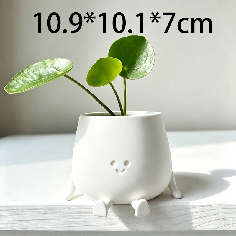3D Printed Cute Smiley Face Pl - Cactus Mix Pot ulasan dan harga