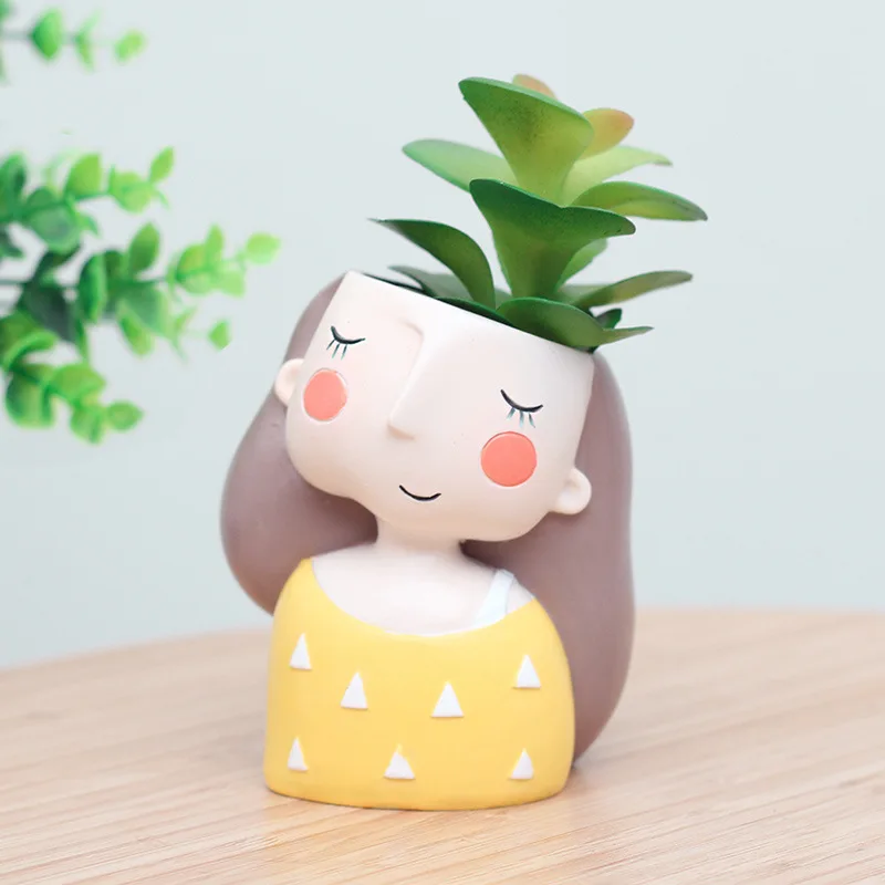Lovely Girl Flower Pot for Suc - Cactus Mix Pot ulasan dan harga