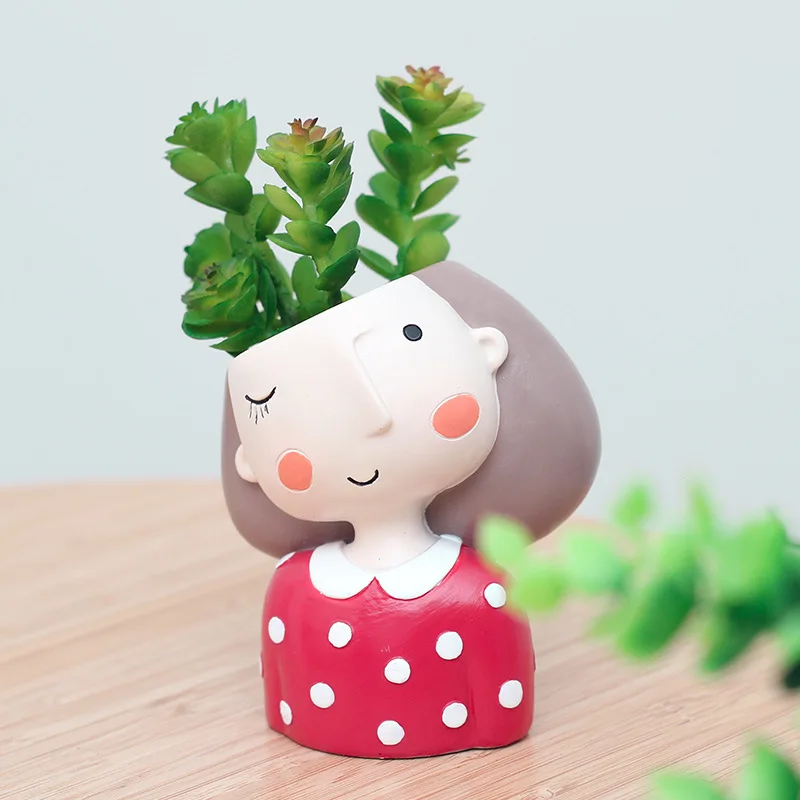 Lovely Girl Flower Pot for Suc - Cactus Mix Pot ulasan dan harga