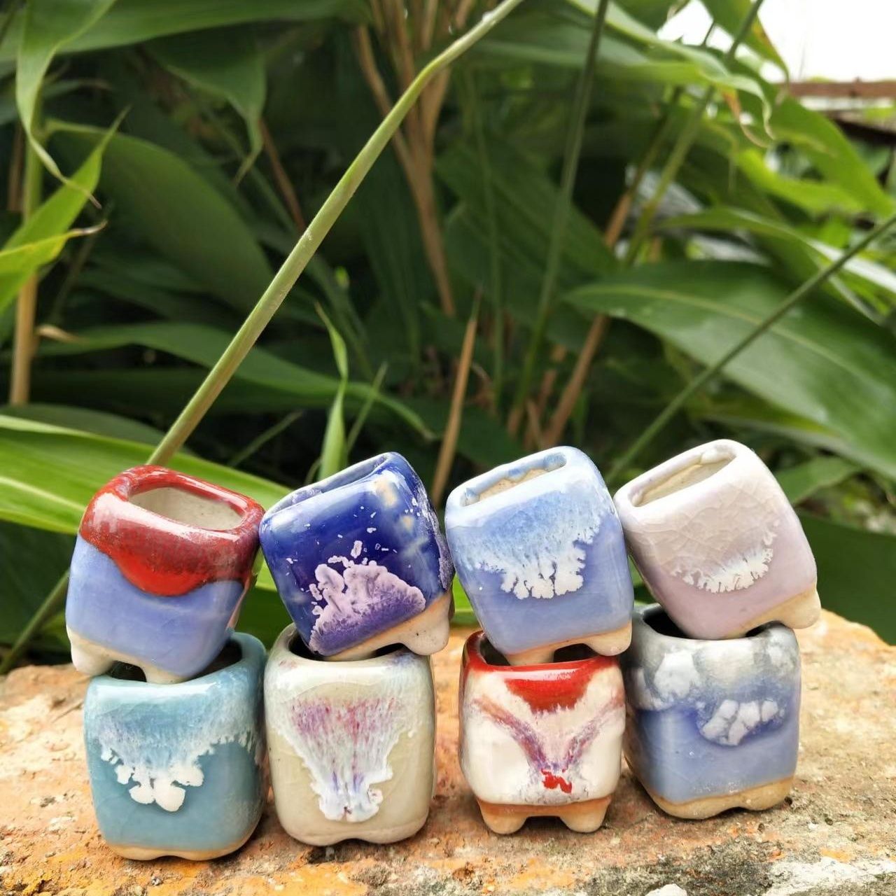 10Pcs Mini Ceramics Fowerpot M - Cactus Mix Pot ulasan dan harga